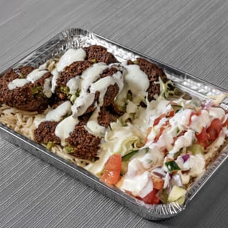 Falafel Over Rice Platter
